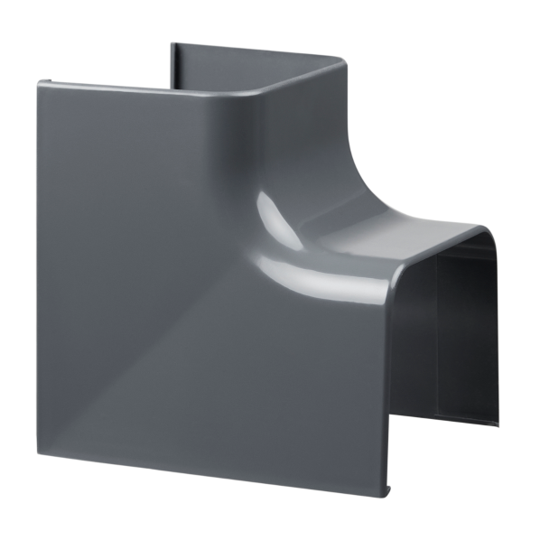 Haakse binnenbocht GRIJS 80x60 mm voor airco montagekanaal