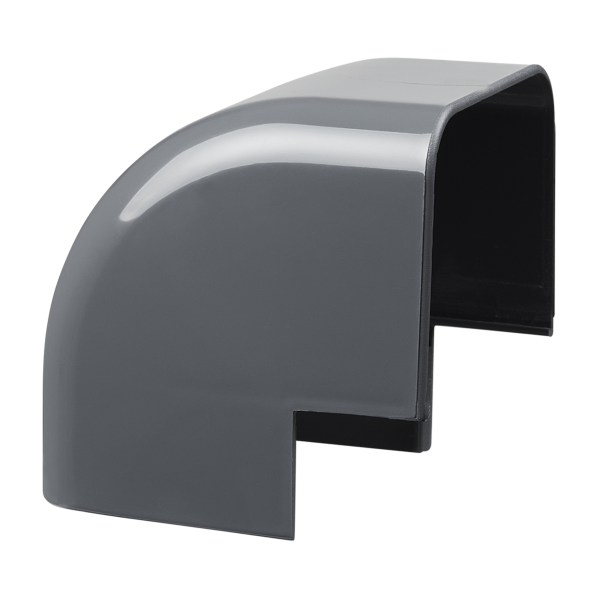 Haakse buitenbocht GRIJS 80x60 mm voor airco montagekanaal