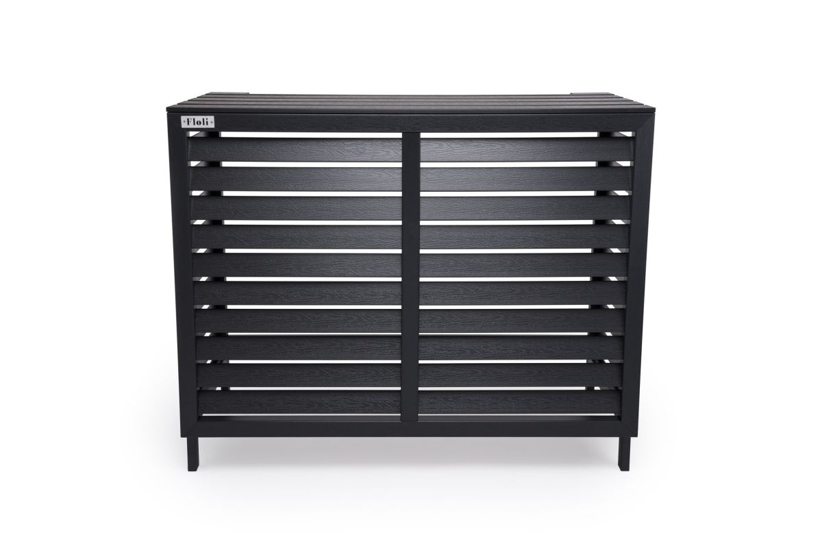 Airco-Cover Floli Kunststof Houtlook ZWART