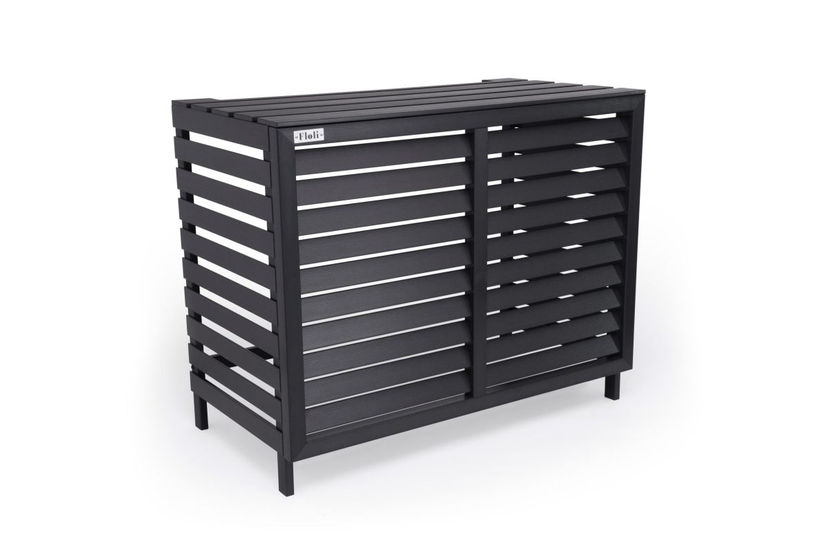 Airco-Cover Floli Kunststof Houtlook ZWART - Afbeelding 2