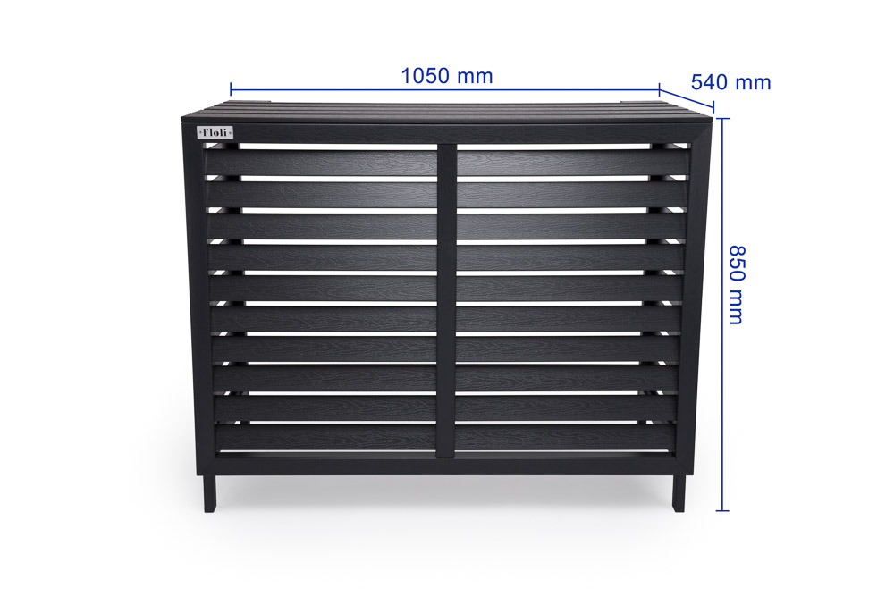 Airco-Cover Floli Kunststof Houtlook ZWART - Afbeelding 8