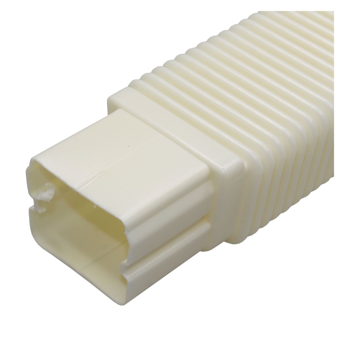 Flexibele slang Crèmewit 80x60 mm voor airco montagekanaal - Afbeelding 2