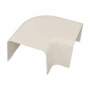 Haakse platte bocht Crèmewit 80x60 mm voor airco montagekanaal