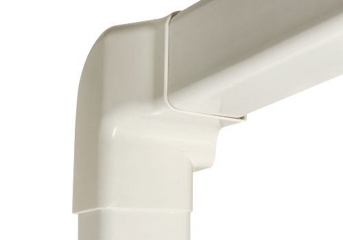 Linker bocht - verticaal / horizontaal Crèmewit 80x60 mm voor airco montagekanaal DOOS - Afbeelding 2