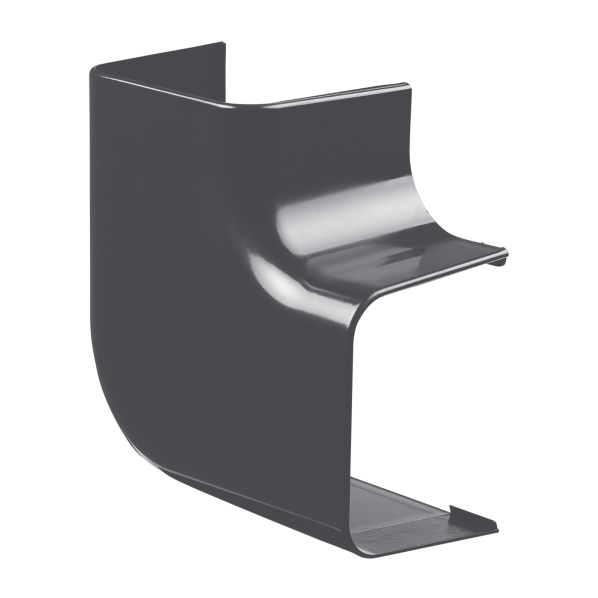 Haakse platte bocht GRIJS 80x60 mm voor airco montagekanaal DOOS 8 stuks
